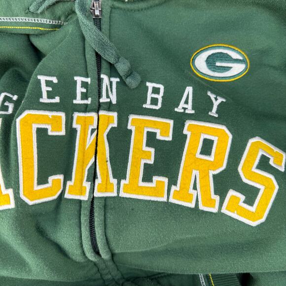 NFL Team Apparel Green Bay Packers Women's M Full Zip Hoodie Fleece Lined GIII - Picture 3 of 11